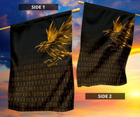 Viking Garden Flag The Raven Of Odin Rune, Gold RLT12 - Wonder Print Shop