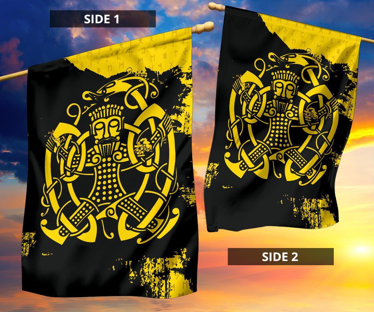 Viking Garden Flag, Loki Bound Triskele Rune Gold RLT12 - Wonder Print Shop