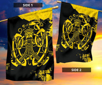 Viking Garden Flag, Loki Bound Triskele Rune Gold RLT12 - Wonder Print Shop