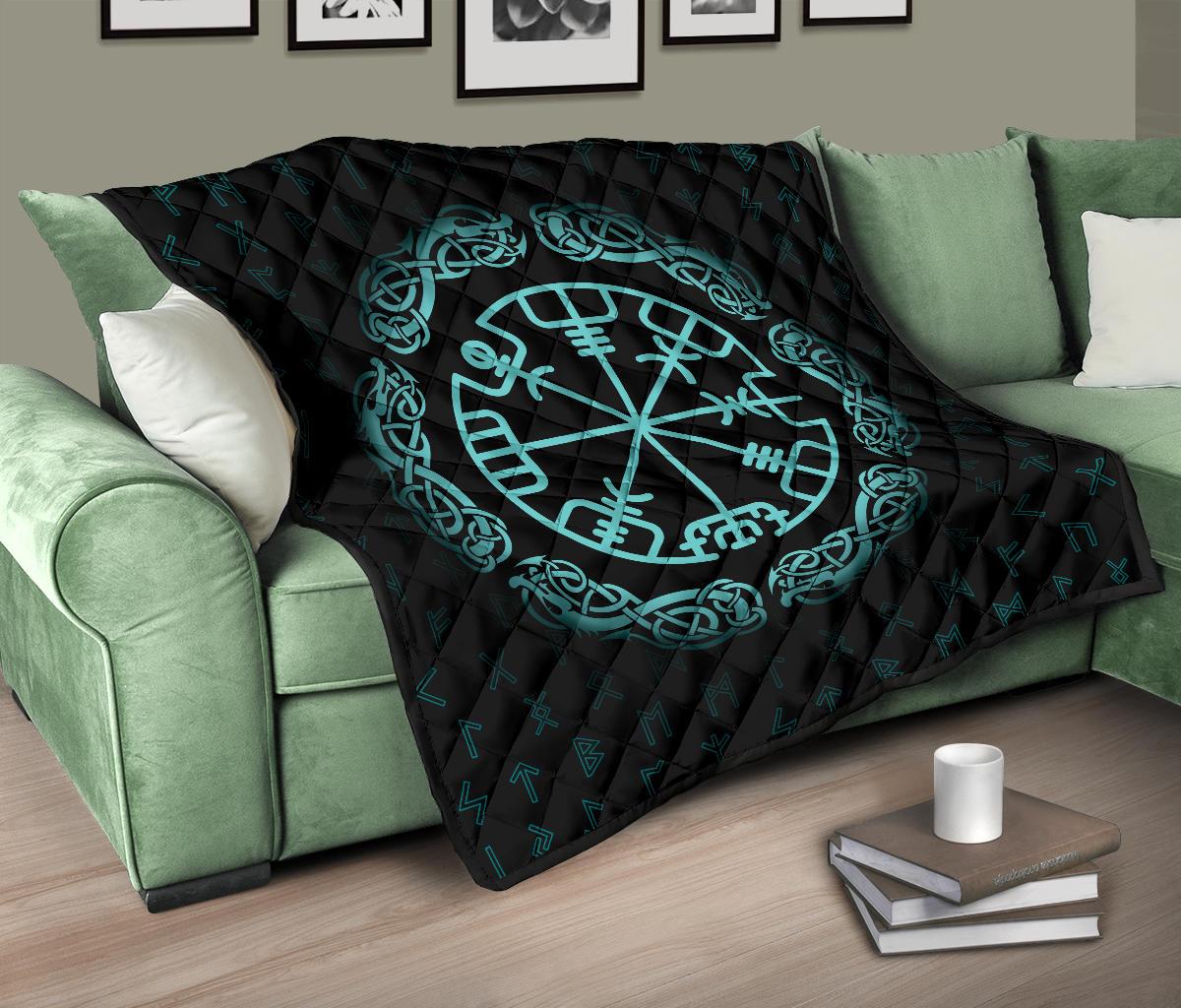 Viking Vegvisir Magic Navigation Compass Premium Quilt RLT12 - Wonder Print Shop