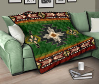 Southwest Green Symbol Native American Premium Quilt LT10 - Wonder Print Shop