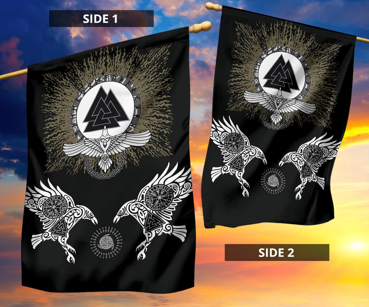 Viking Garden Flag Raven, Valknut and Vegvisir RLT12 - Wonder Print Shop