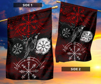 Viking Garden Flag Raven Of Odin and Symbol Viking On Blood Background RLT12 - Wonder Print Shop