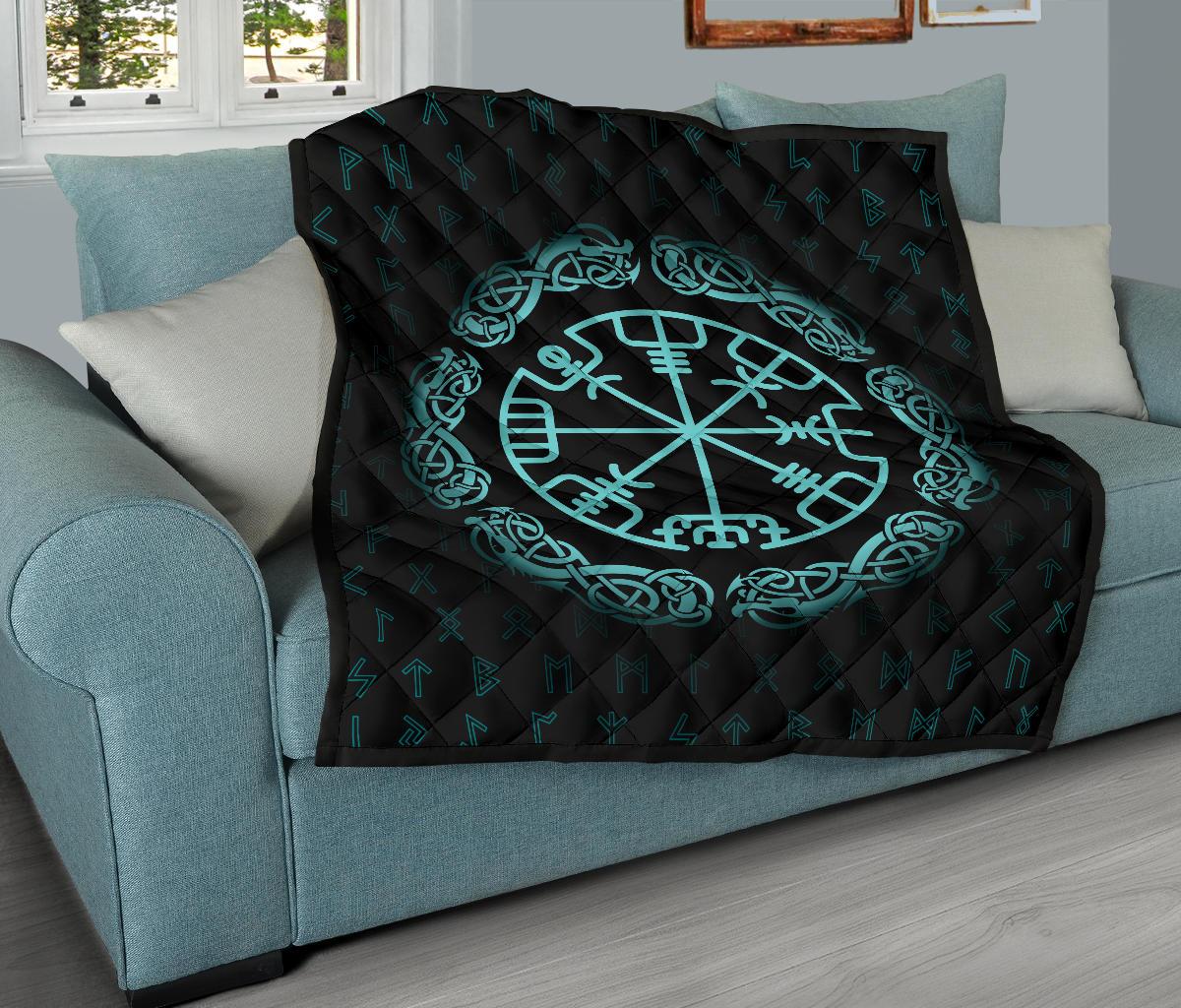 Viking Vegvisir Magic Navigation Compass Premium Quilt RLT12 - Wonder Print Shop