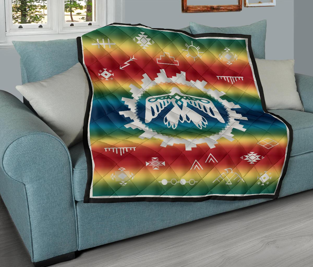 Thunderbird Rainbow Native American Premium Quilt LT10 - Wonder Print Shop