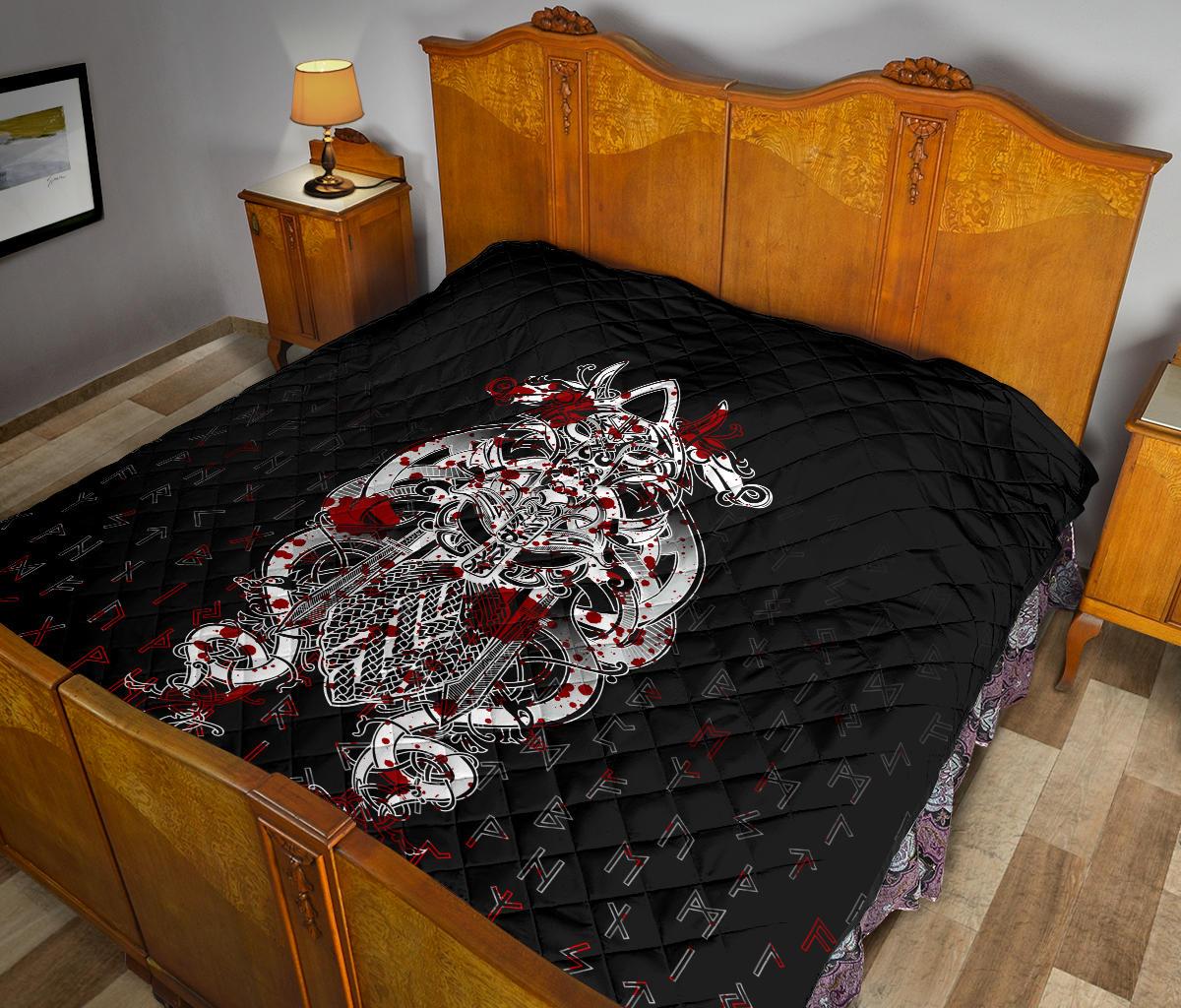 Viking Tyr Tattoo Blood Premium Quilt RLT12 - Wonder Print Shop