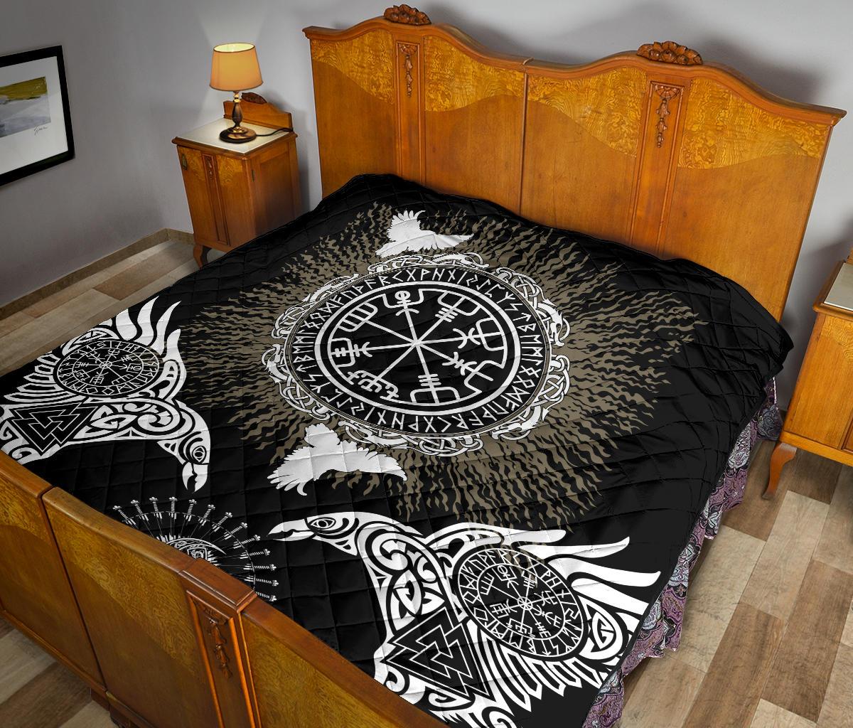 Viking Premium Quilt Raven, Valknut and Vegvisir RLT12 - Wonder Print Shop