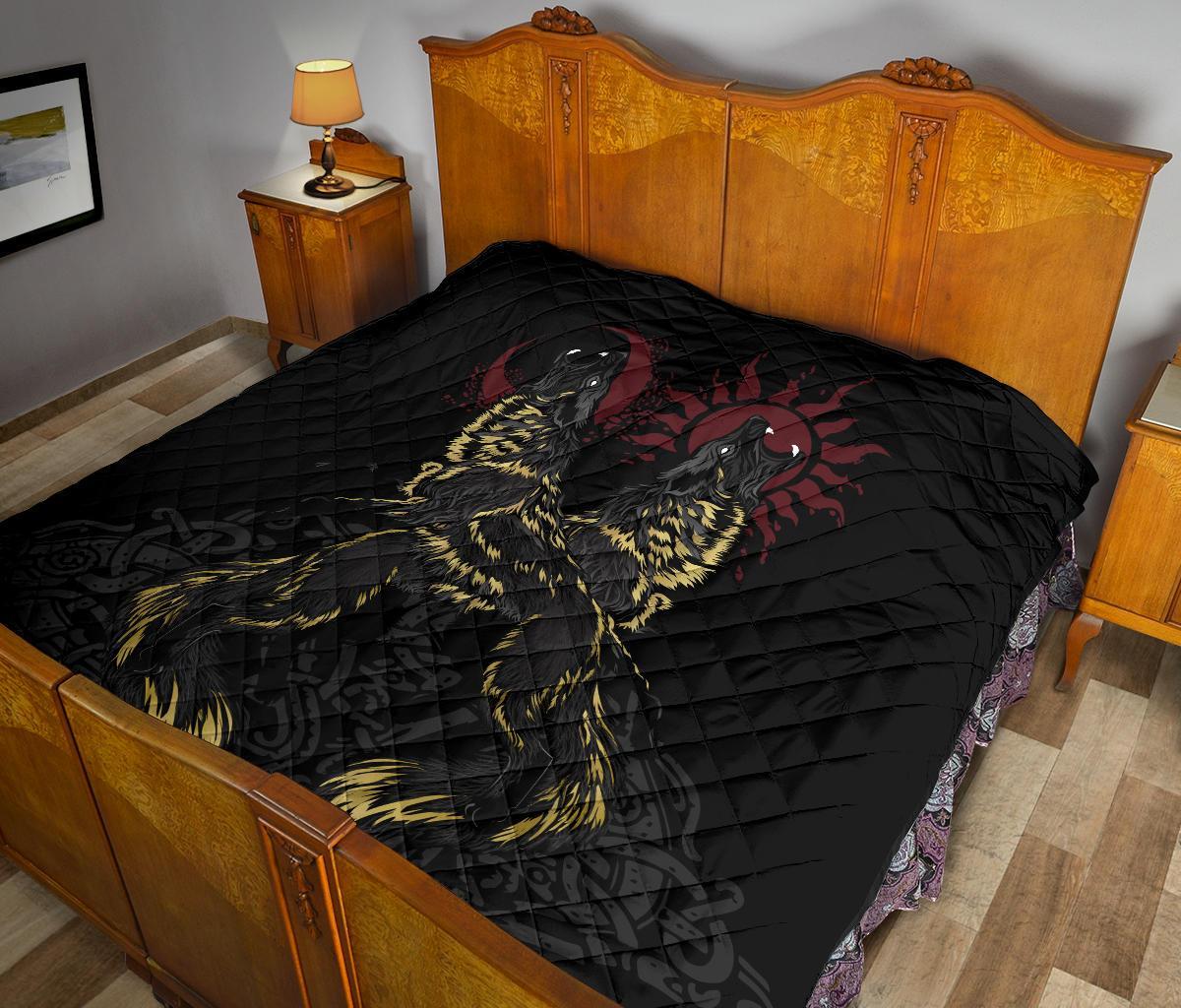 Viking The Wolves Skoll and Hati Quilt RLT12 - Wonder Print Shop