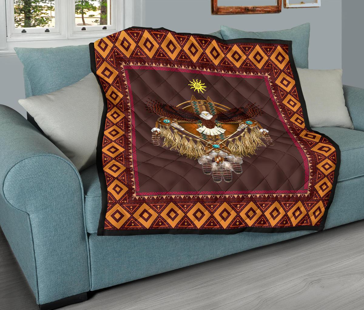 Eagle Sun Symbols Native American Premium Quilt LT10 - Wonder Print Shop