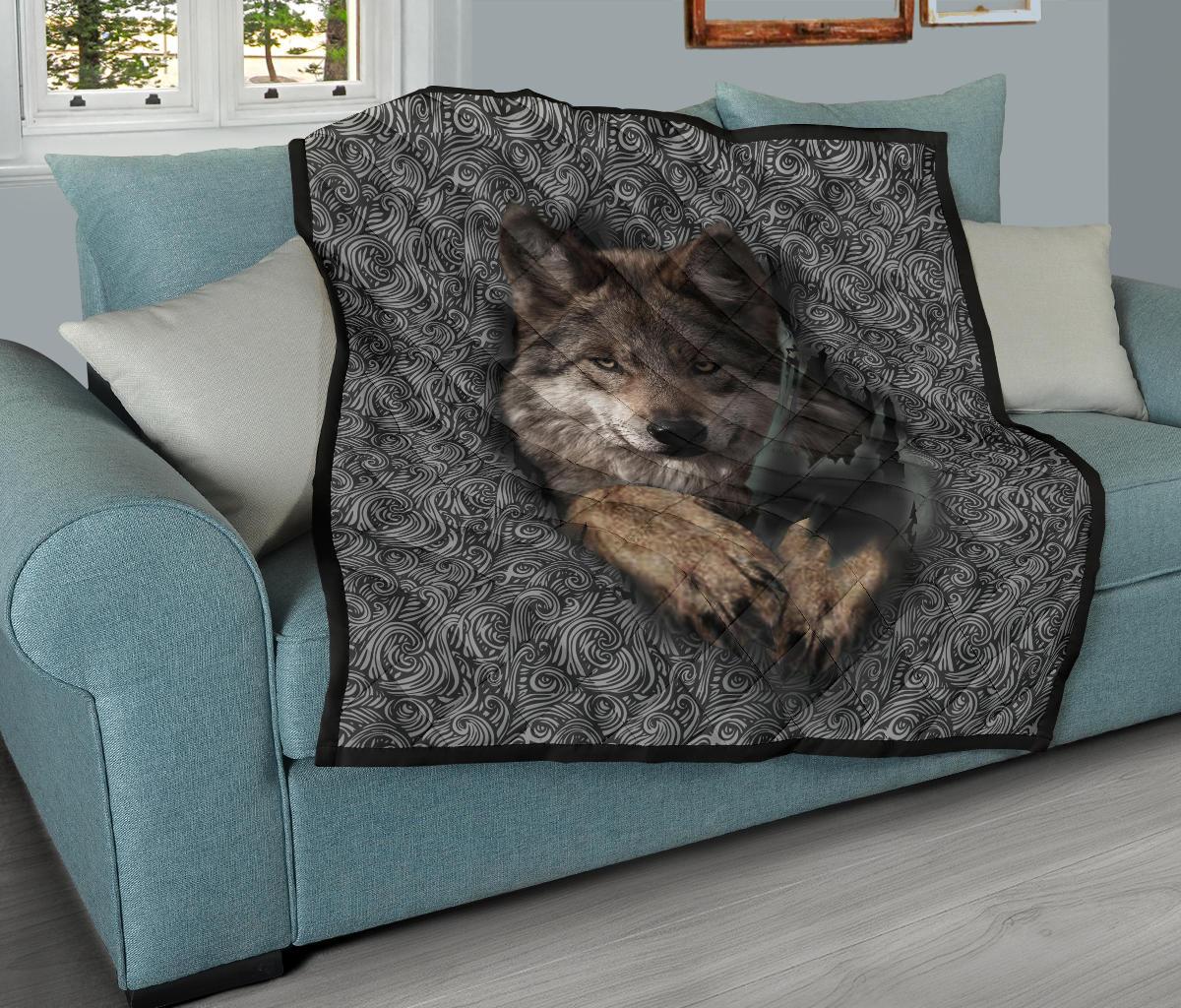 Wolf Escape Native American Premium Quilt LT10 - Wonder Print Shop