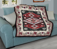 Ethnic Red Gray Pattern Native American Premium Quilt LT10 - Wonder Print Shop
