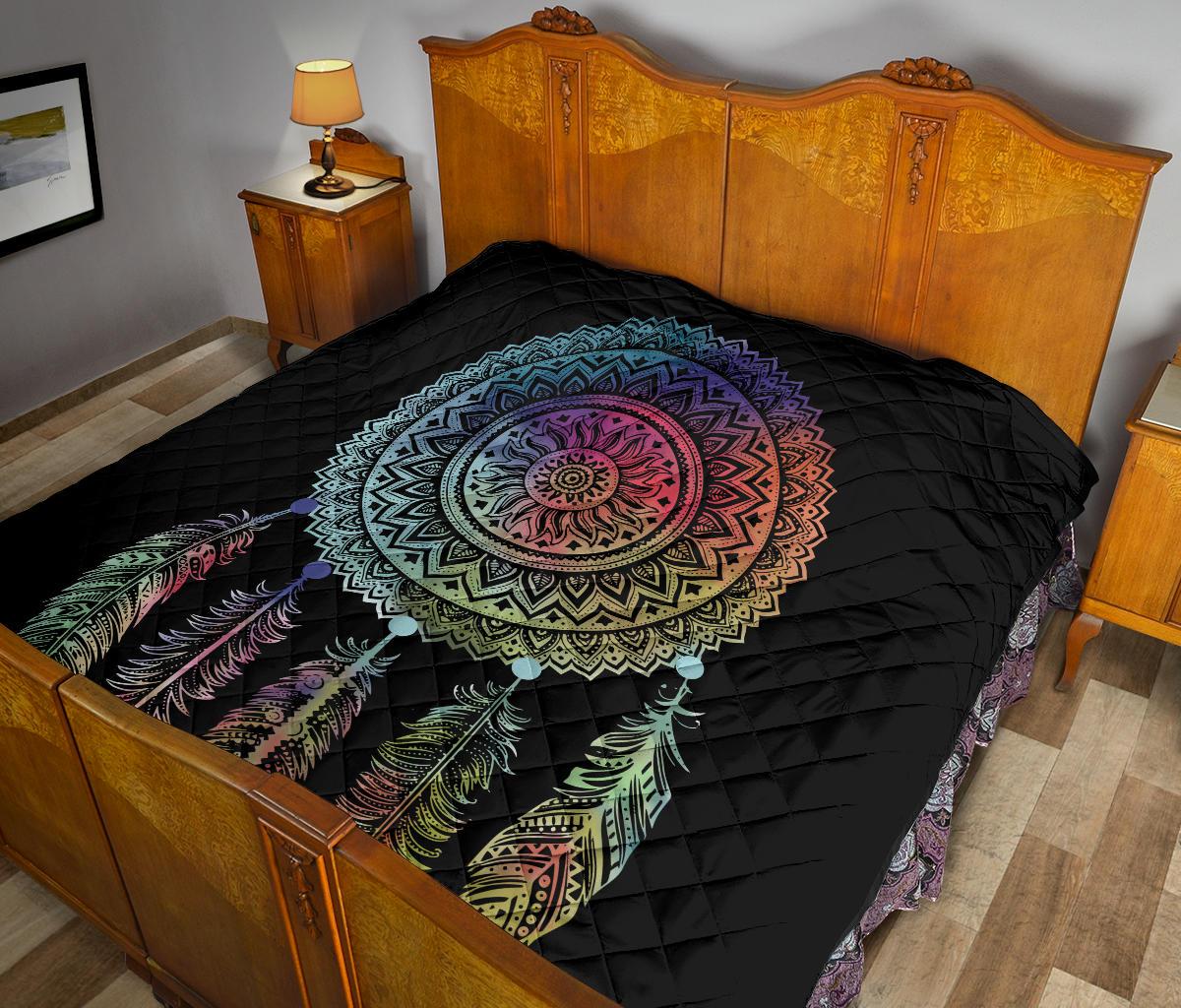 Mandala Dreamcatcher Native American Premium Quilt LT10 - Wonder Print Shop