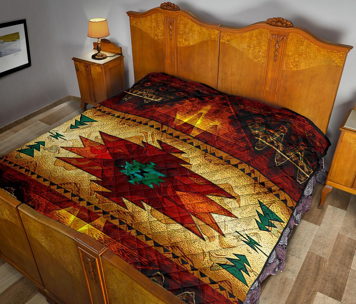 Southwest Brown Symbol Native American Premium Quilt LT10 - Wonder Print Shop