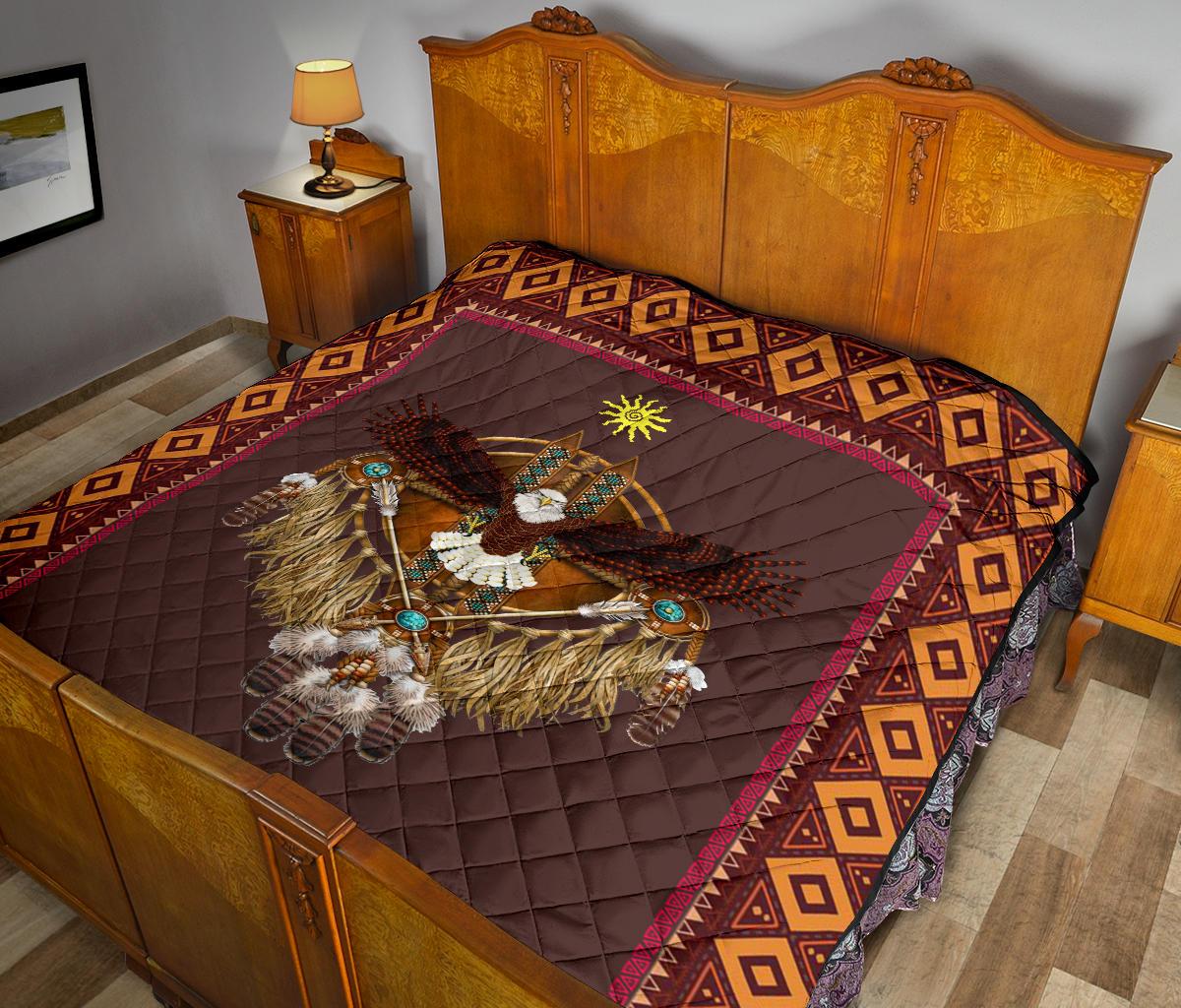 Eagle Sun Symbols Native American Premium Quilt LT10 - Wonder Print Shop