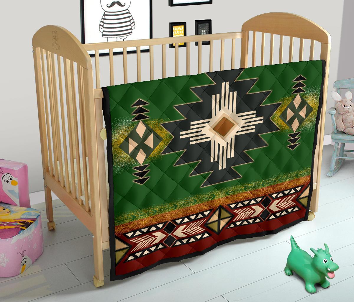 Southwest Green Symbol Native American Premium Quilt LT10 - Wonder Print Shop