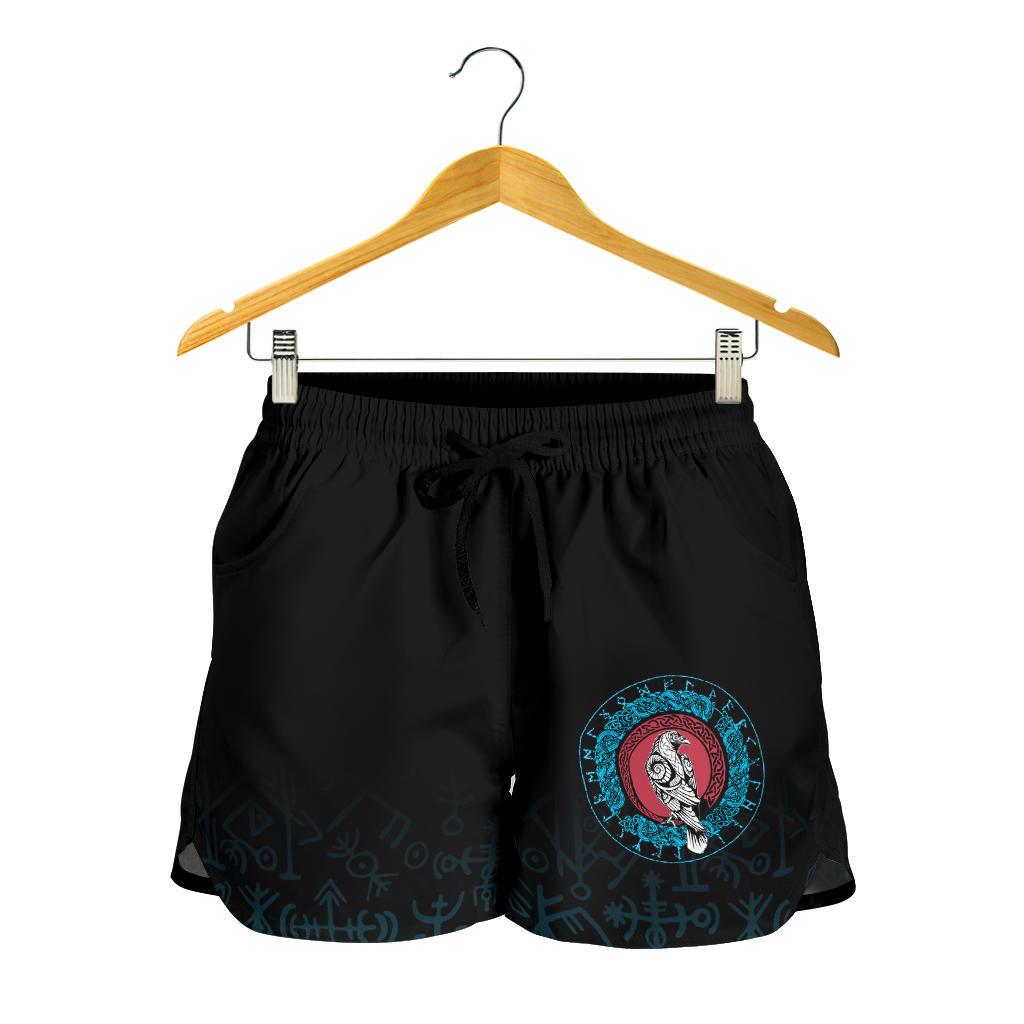 viking-womens-shorts-raven-celtic-cyan
