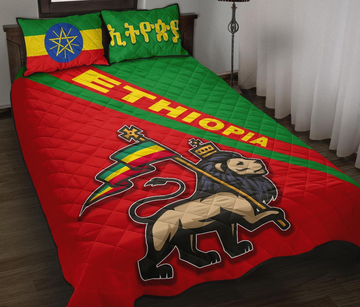ethiopia-flag-quilt-bed-set