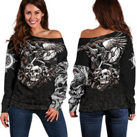 Viking Warrior Tattoo Odin Women's Off Shoulder Sweater RLT12 - Wonder Print Shop