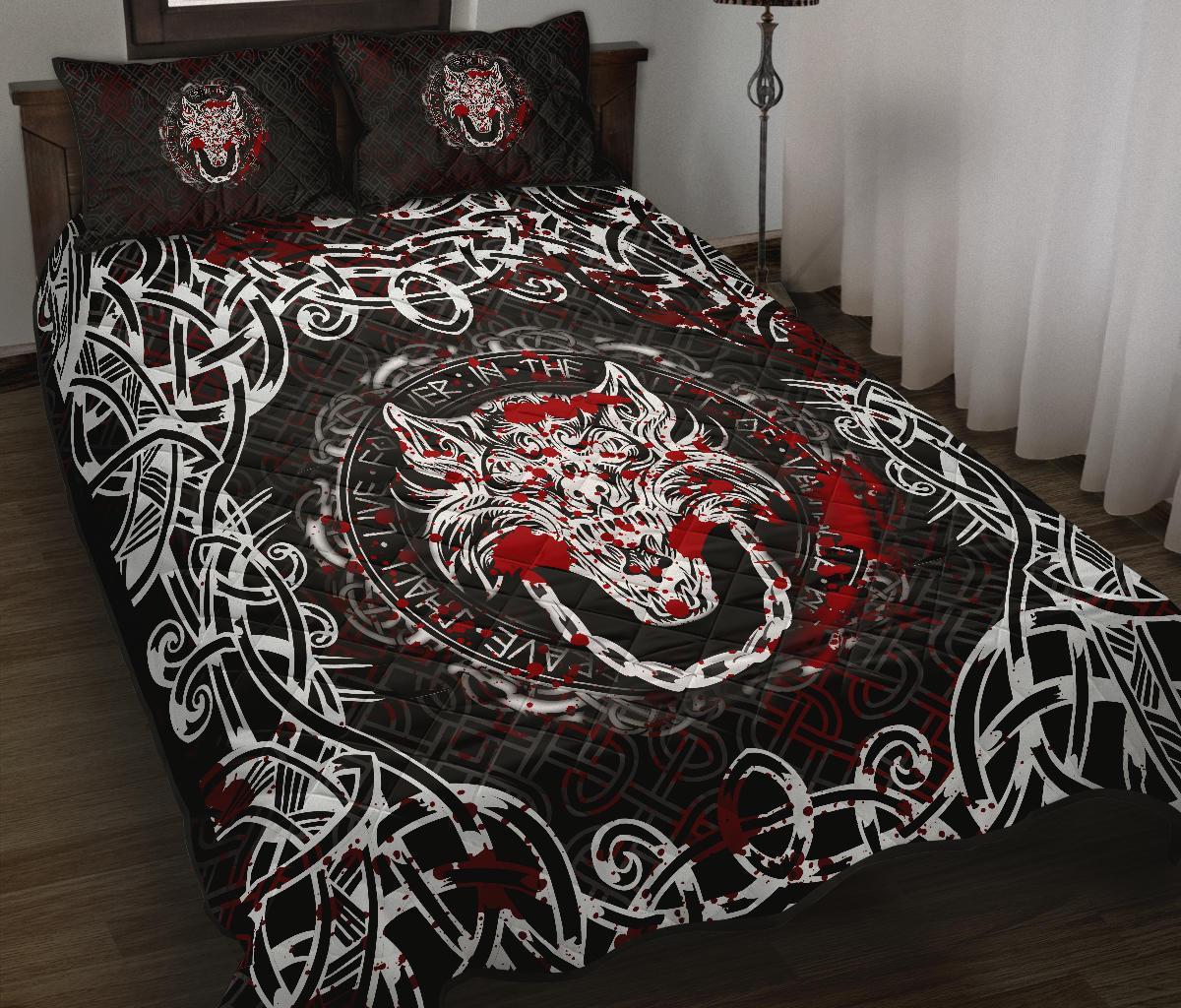 Viking Quilt Bed Set - Fenrir Viking Blood 3D RLT12 - Wonder Print Shop
