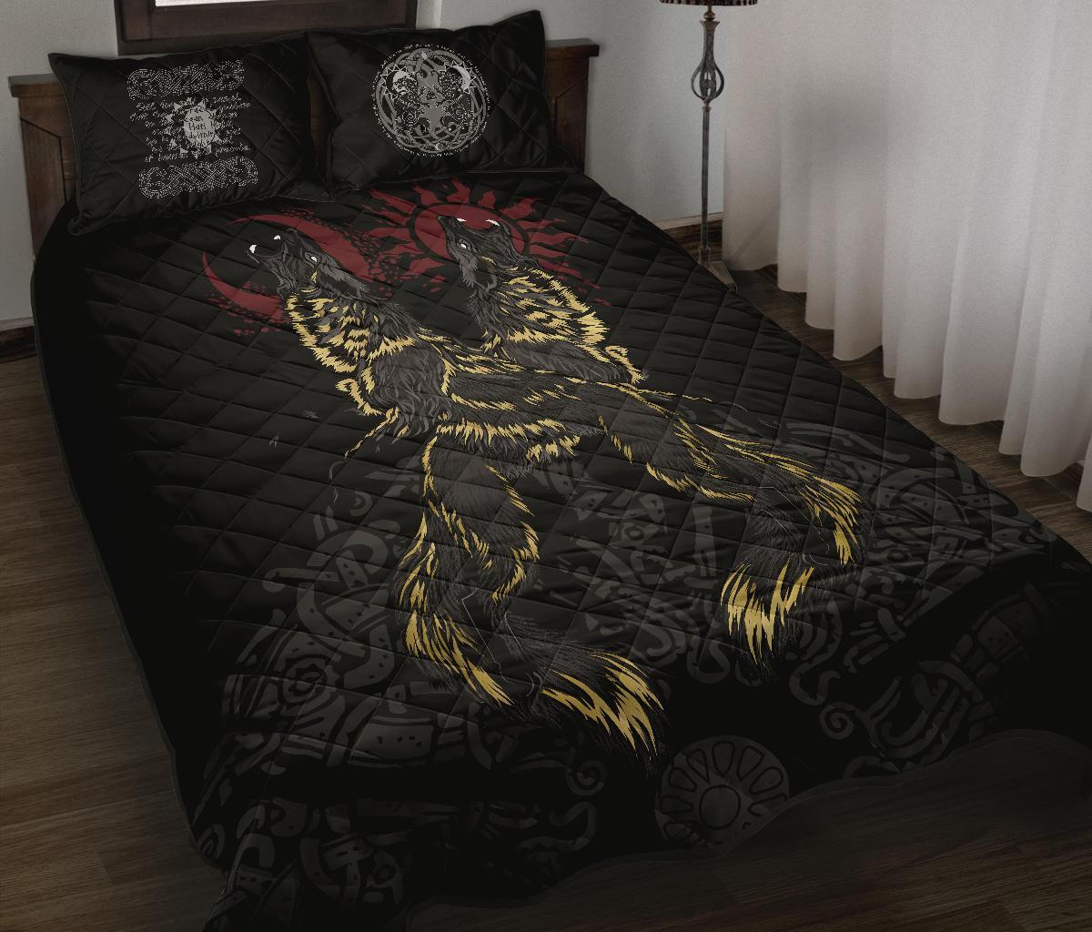 Viking The Wolves Skoll and Hati Quilt Bed Set RLT12 - Wonder Print Shop