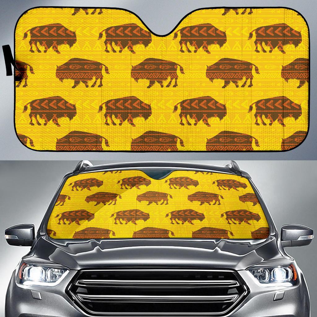 yellow-bison-pattern-native-american-auto-sun-shades