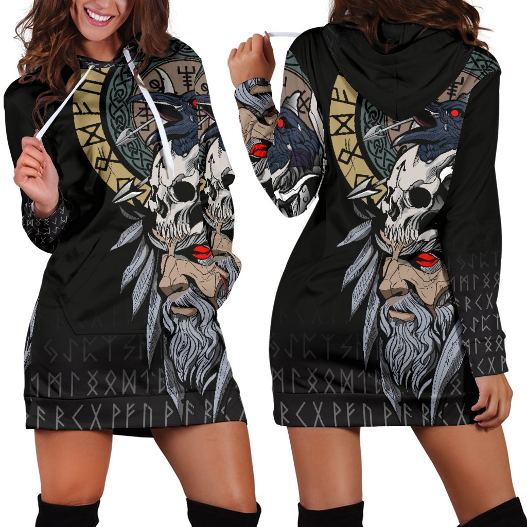 viking-odin-raven-womens-hoodie-dress