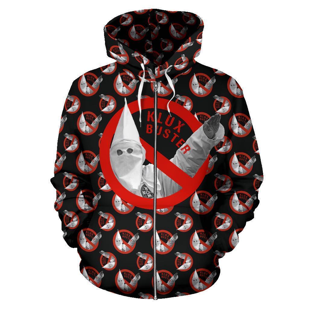African Hoodie Anti KKK Klux Buster Zip Hoodie - Wonder Print Shop