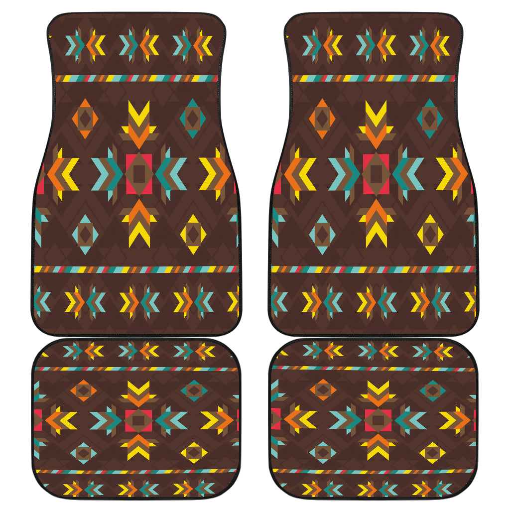 Brown Pattern Native American Front And Back Car Mats (Set Of 4) LT10 - Wonder Print Shop
