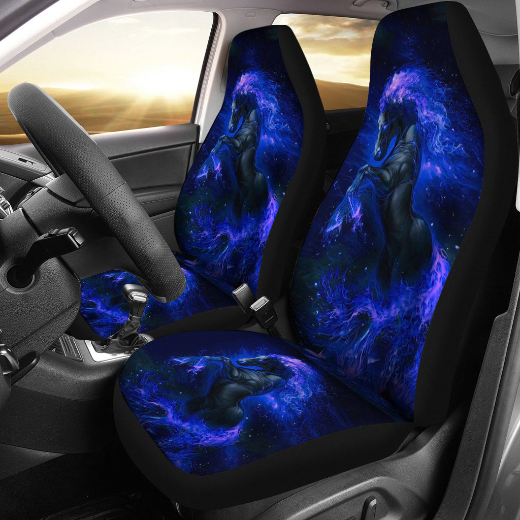 Blue Fire Horse Car Seat Covers LT10 - Wonder Print Shop