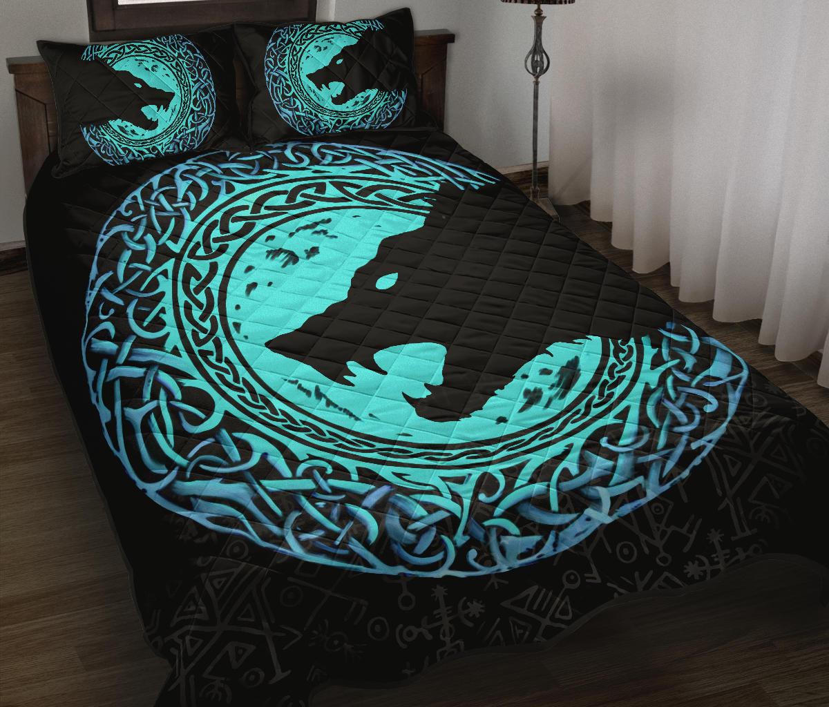 Viking Quilt Bed Set - Fenrir Norse Wolf RLT12 - Wonder Print Shop