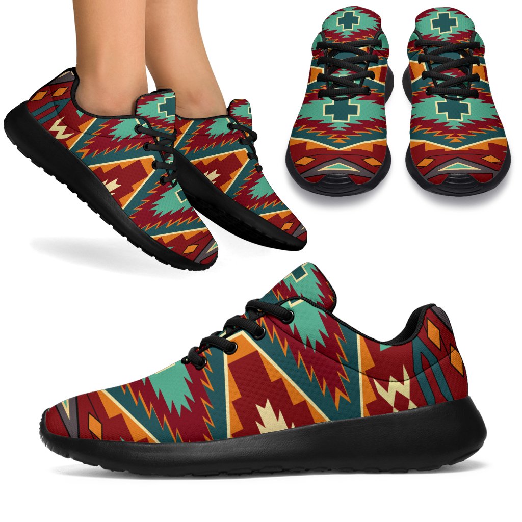 native-american-red-pattern-sport-sneakers