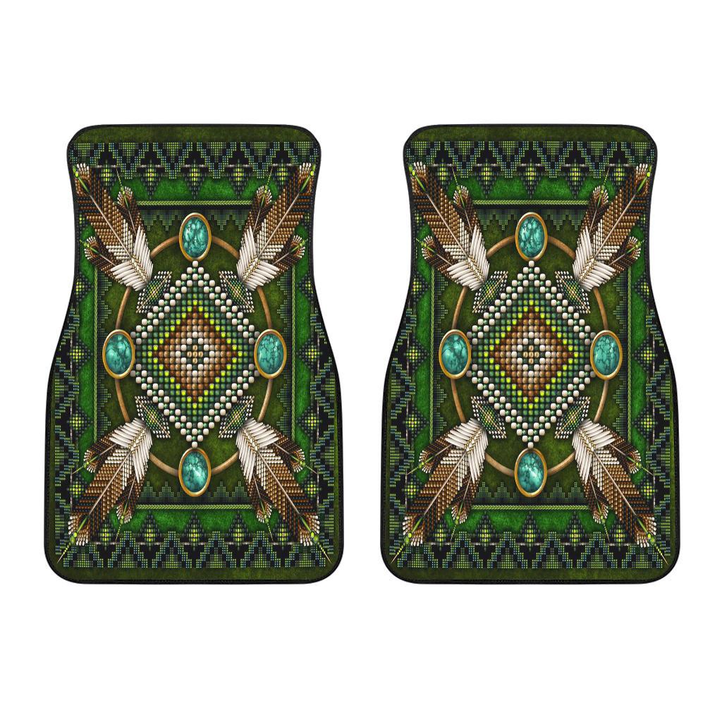 Mandala Green Native American Front Car Mats (Set Of 2) LT10 - Wonder Print Shop