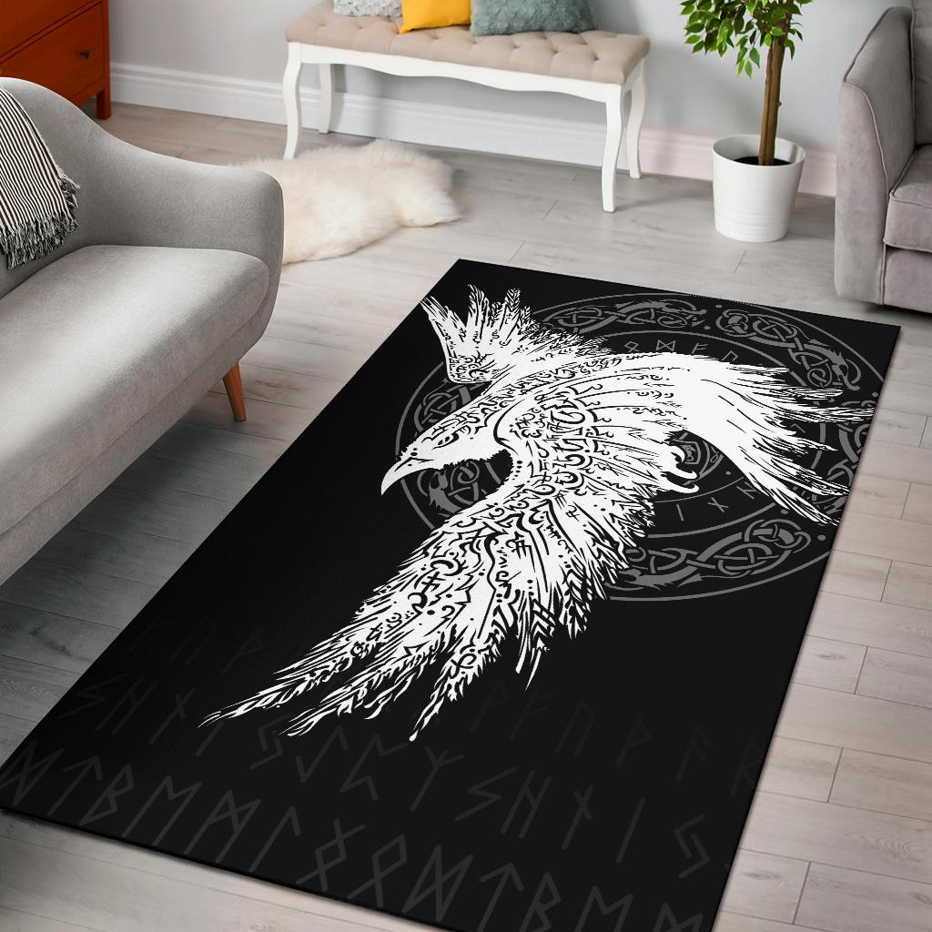 Viking Area Rug Mystical Raven Tattoo Special RLT12 - Wonder Print Shop