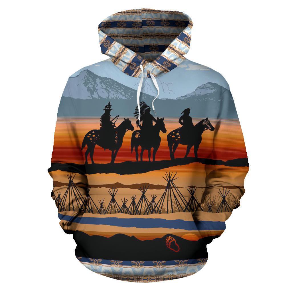 Chief And Warriros Native American All Over Hoodie LT10 - Wonder Print Shop