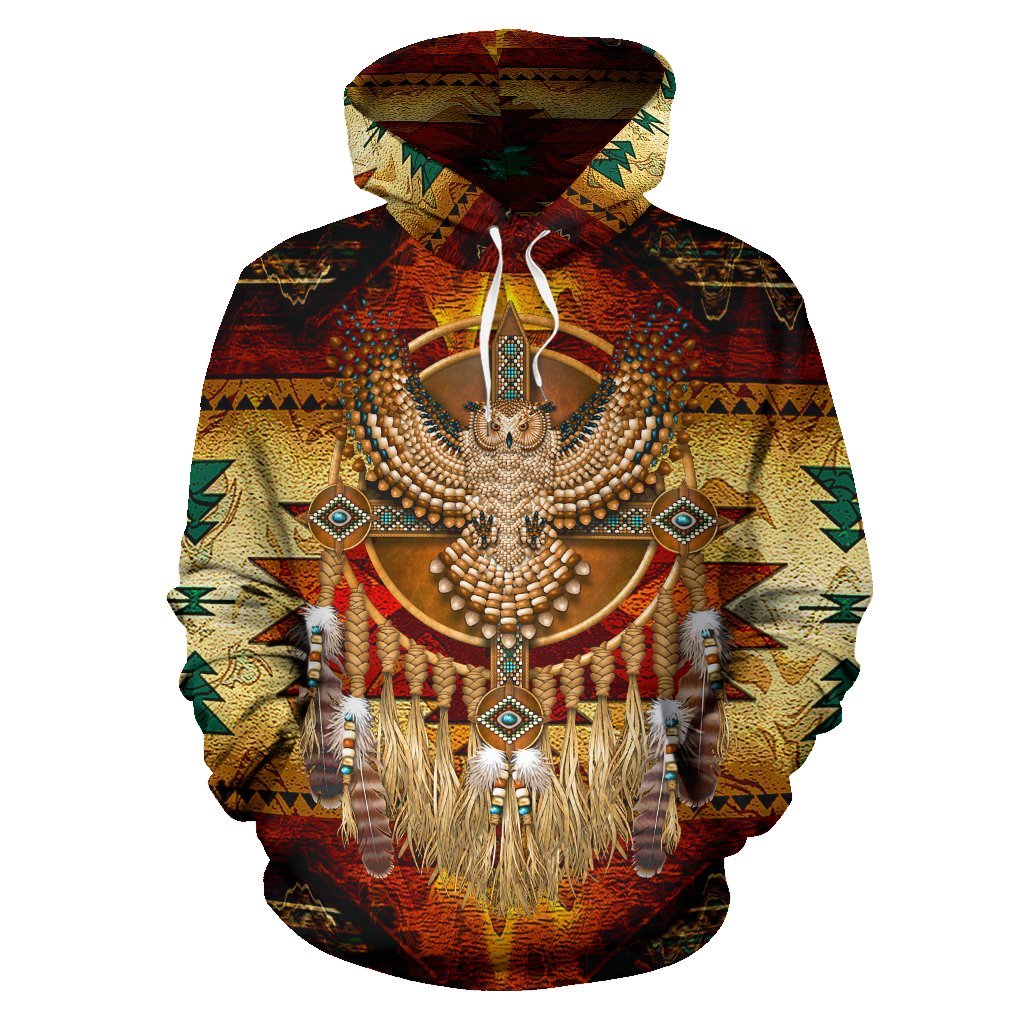 Owl Dreamcatcher Native American Pride All Over Hoodie LT10 - Wonder Print Shop
