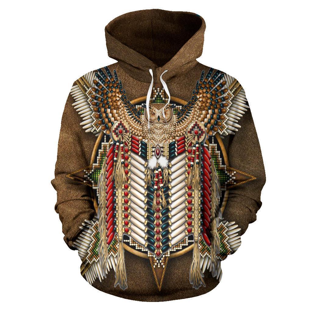 Golden Owl Breastplate Native American All Over Hoodie LT10 - Wonder Print Shop