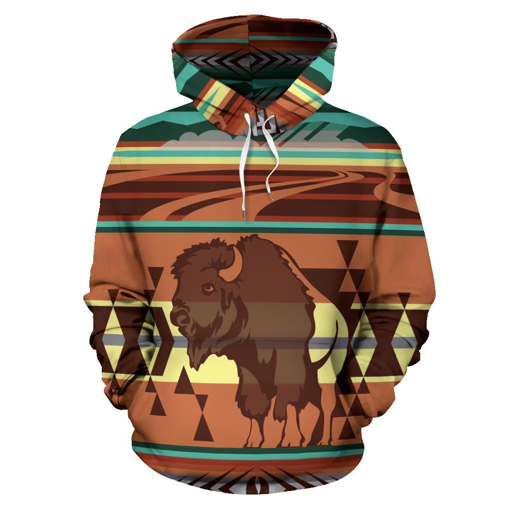 native-bison-buffalo-native-american-all-over-hoodie