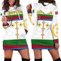Eritrea Hoodie Dress, Eritrea Flag Round Pattern Women White - Wonder Print Shop