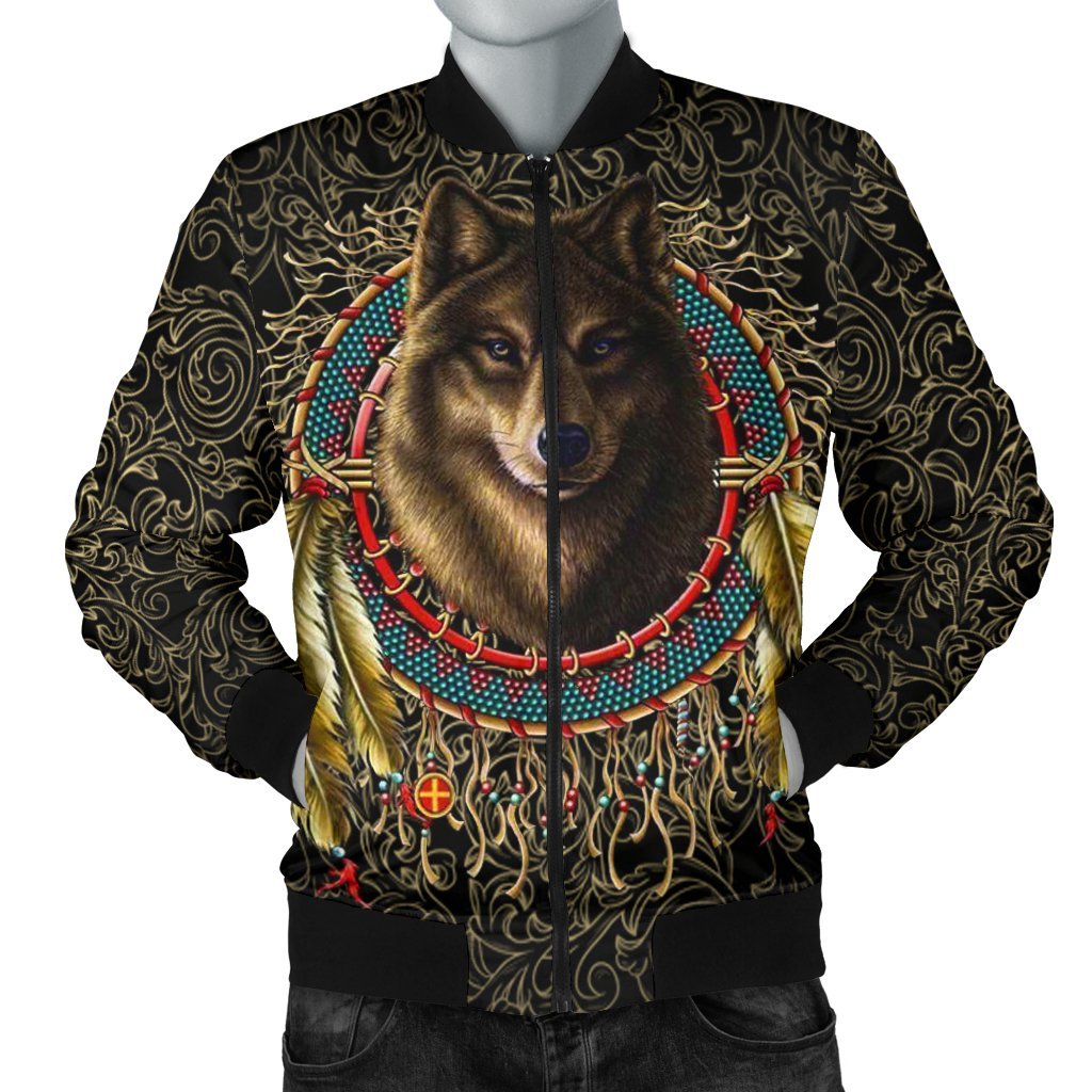 Wolf Warrior Dreamcatcher Exclusive Background Native American Design 3D Bomber Jackets LT10 - Wonder Print Shop