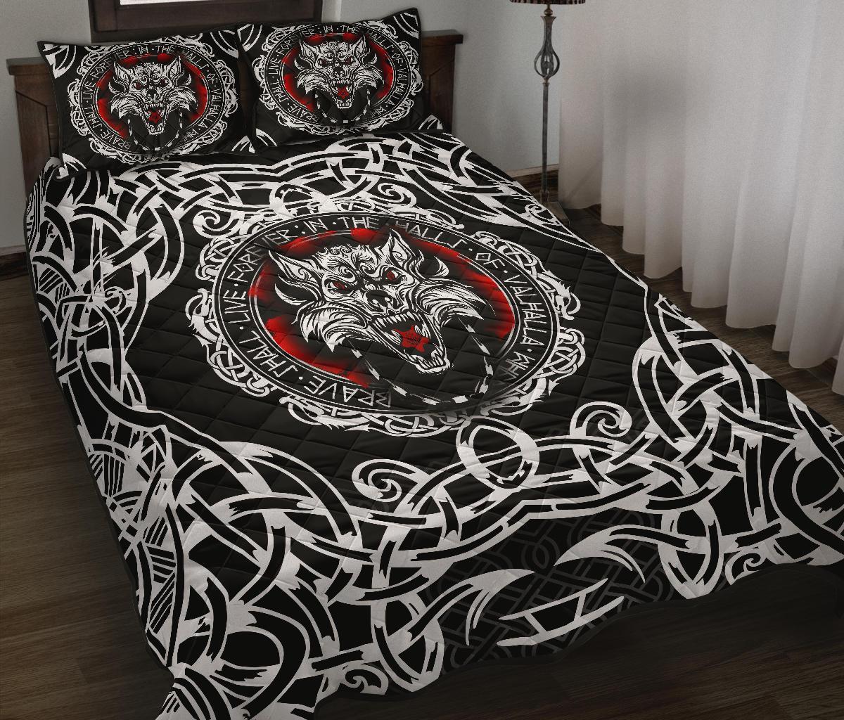 Viking Quilt Bed Set, Fenrir Wolf RLT12 - Wonder Print Shop