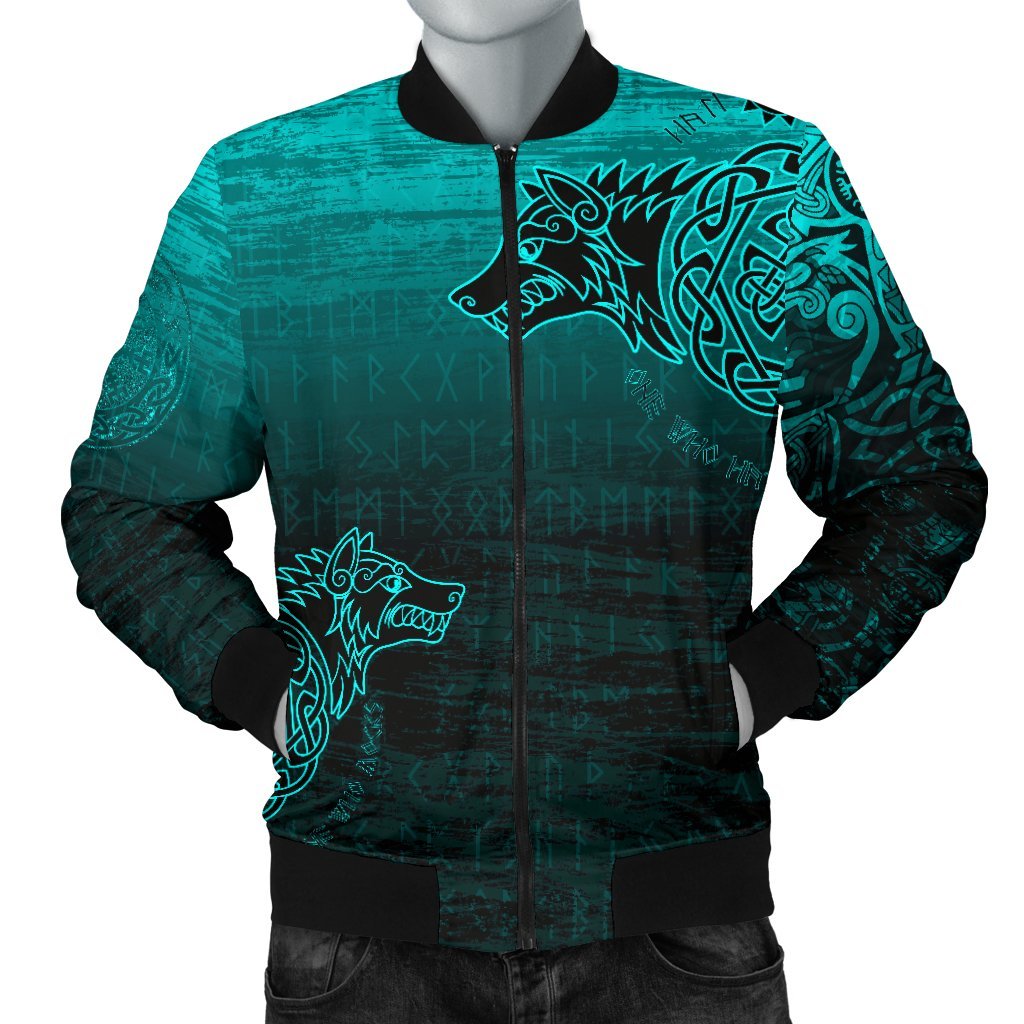 Viking Men's Bomber Jacket, Skoll and Hati RLT12 - Wonder Print Shop