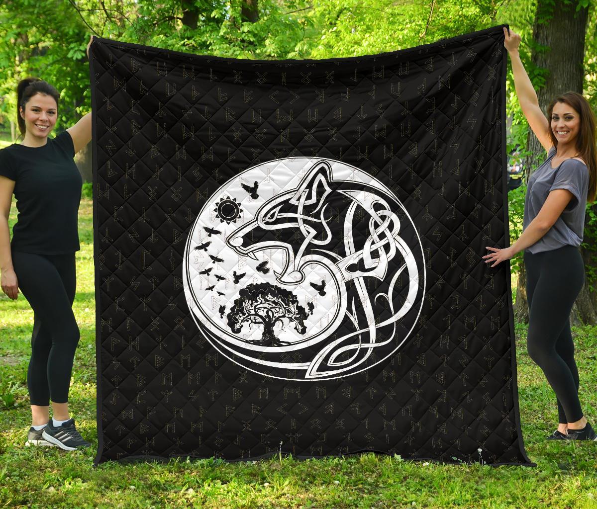 Viking Premium Quilt, Skoll and Hati Rune Tattoo RLT12 - Wonder Print Shop