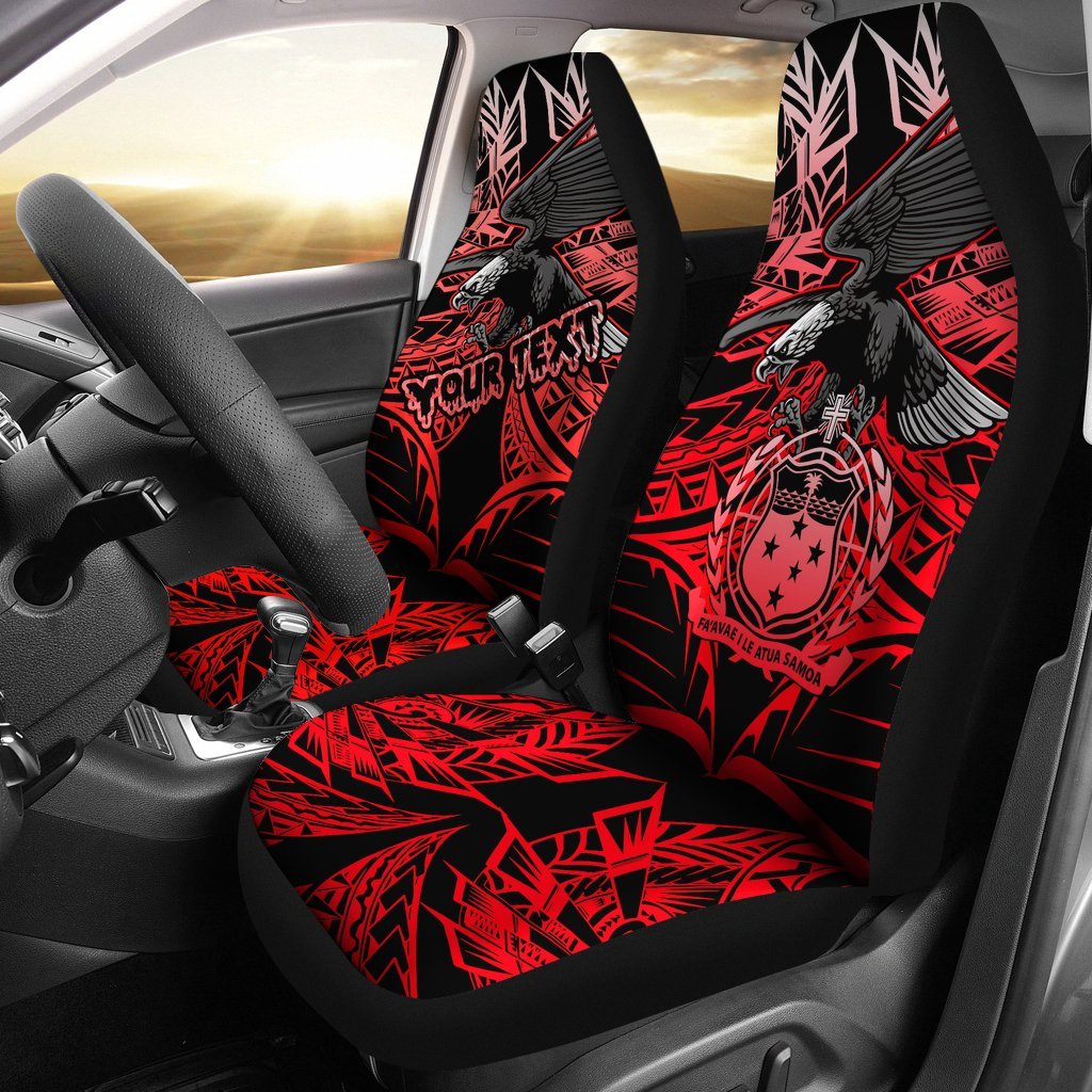samoa-polynesian-custom-personalised-car-seat-covers-eagle-tribal-pattern-red