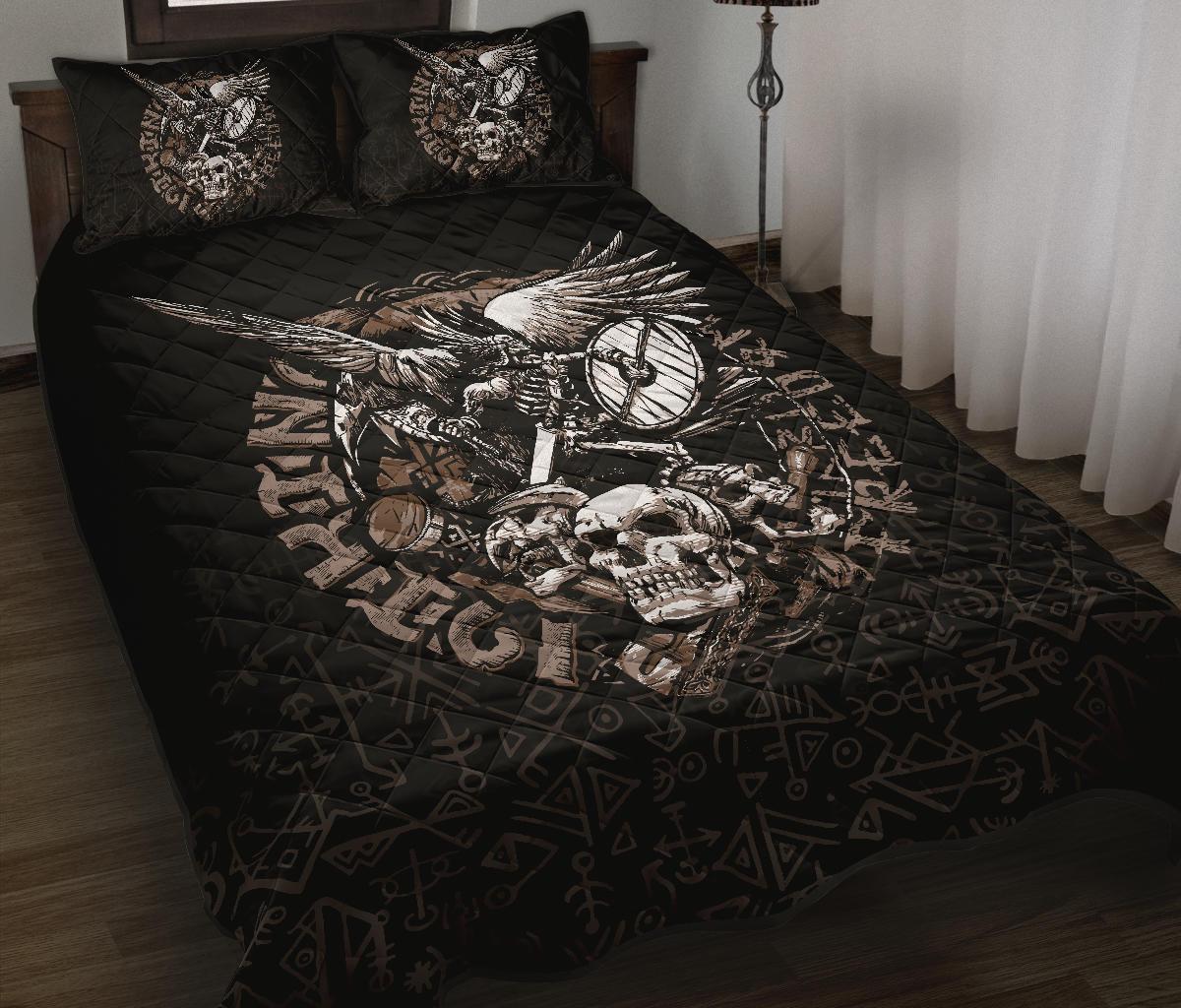 Viking Warrior Tattoo Odin Quilt Bed Set RLT12 - Wonder Print Shop