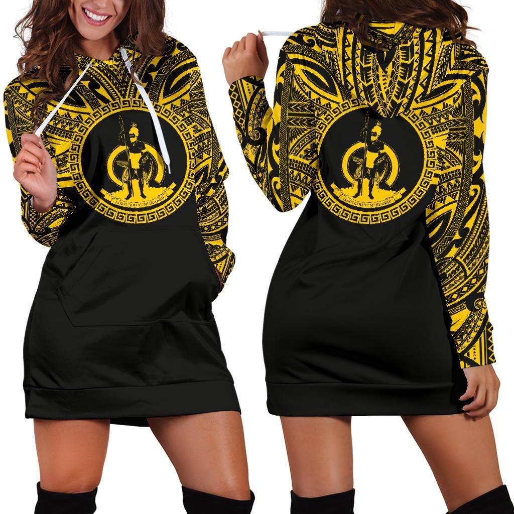 vanuatu-women-hoodie-dress-vanuatu-coat-of-arms-polynesian-gold-black