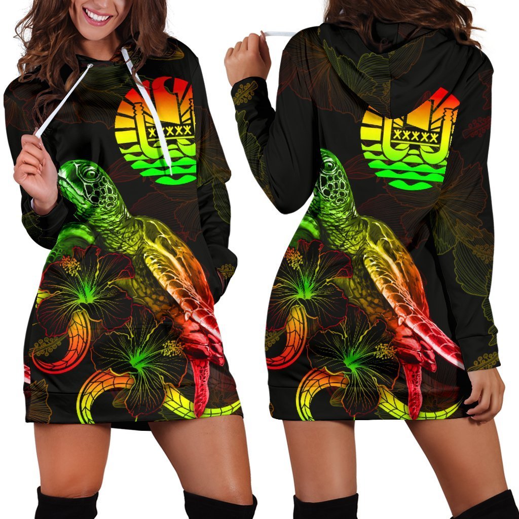 tahiti-polynesian-hoodie-dress-turtle-with-blooming-hibiscus-reggae