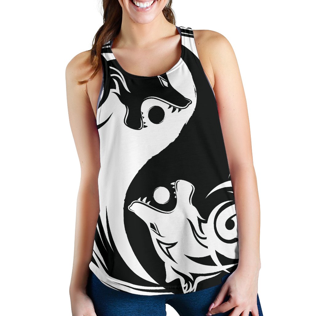 Viking Women's Racerback Tank - Ying Yang Wolf RLT12 - Wonder Print Shop
