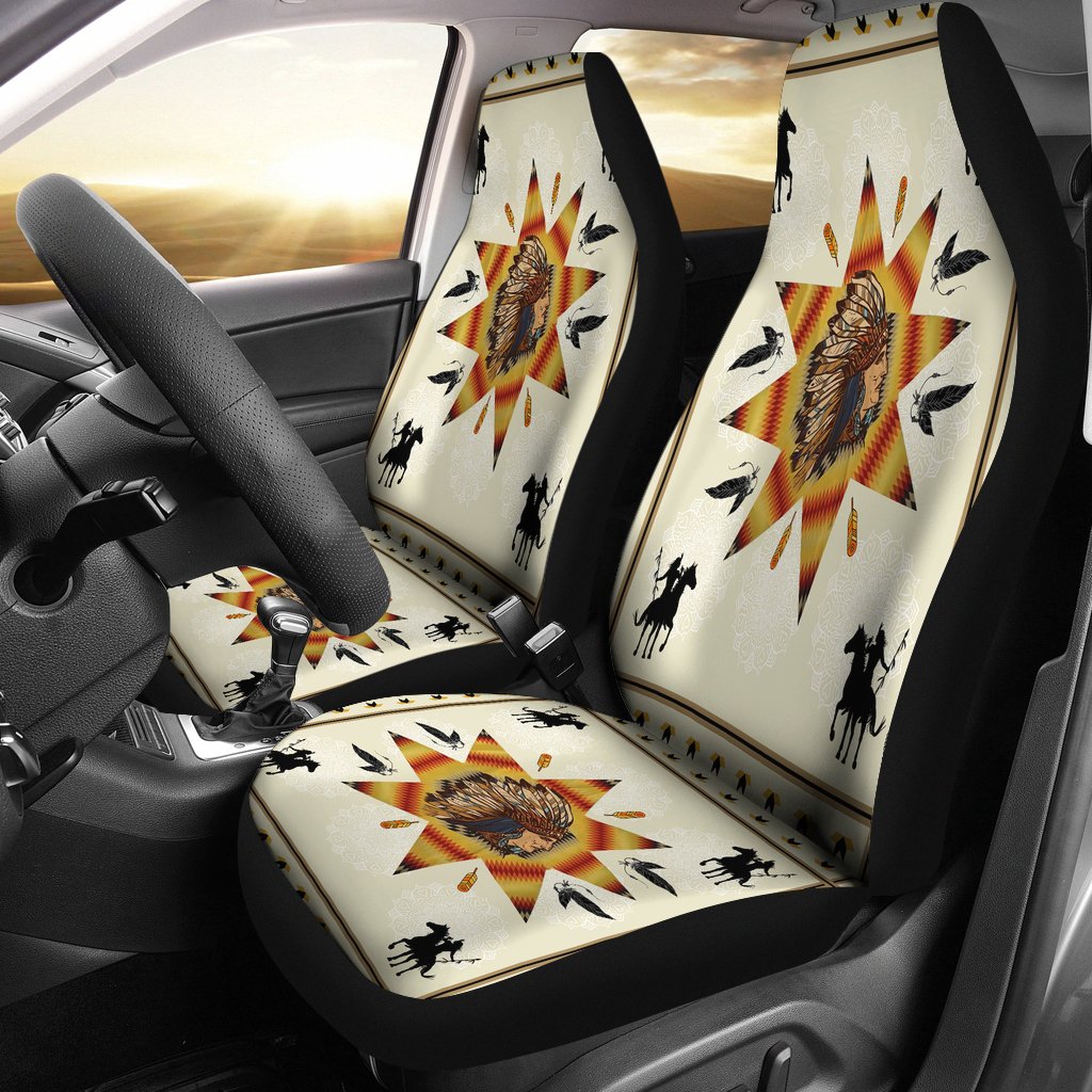 Chief Riding Horses Native American Car Seat Covers LT10 - Wonder Print Shop