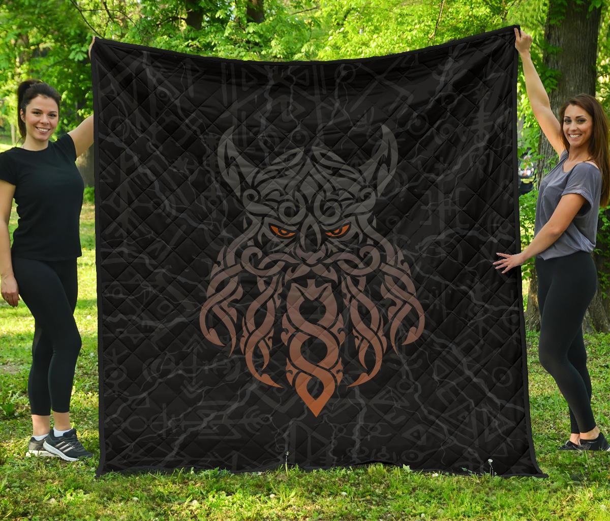 Viking Premium Quilt, Odin God Furthark Tattoo Special RLT12 - Wonder Print Shop