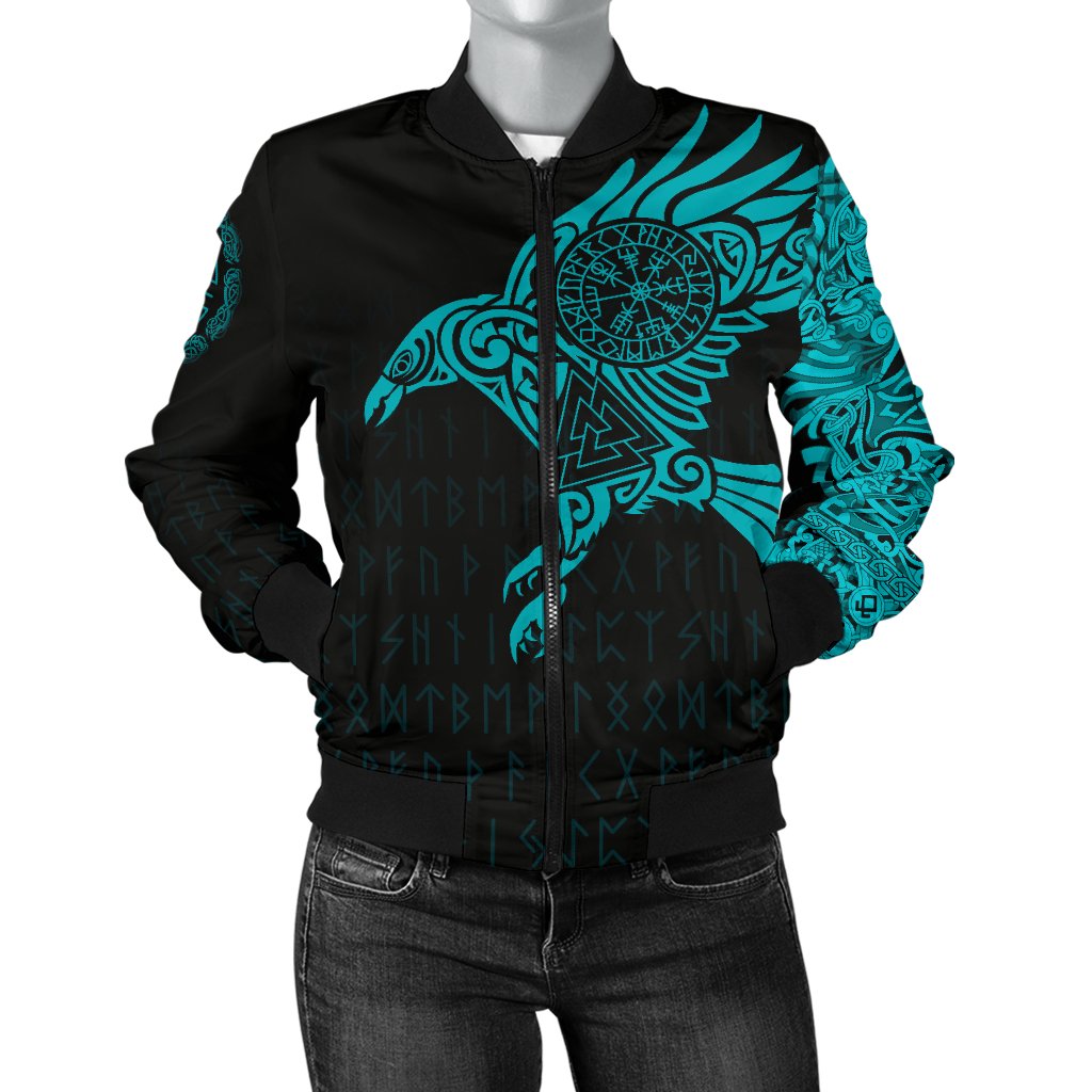 Viking Ravens Tattoo Women's Bomber Jacket RLT12 - Wonder Print Shop